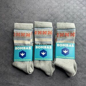 Bombas Socks Men's 3 pairs All purpose honeycomb Calf Size Large9-13
Grey
